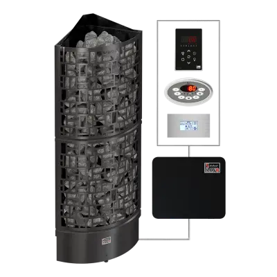 SAWO sauna heaters tower SW3 Corner Black NS 400x400