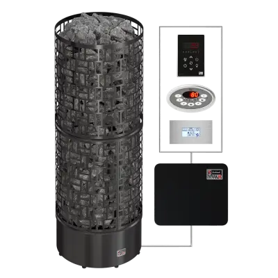 SAWO sauna heaters tower SW3 Round Black NS 400x400