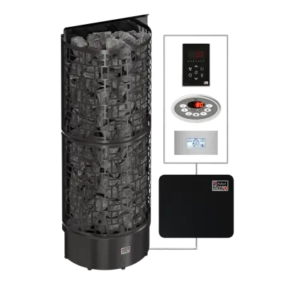 SAWO sauna heaters tower SW3 Wall Black NS 400x400