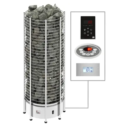 SAWO sauna heaters tower TH Round Ni 400x400