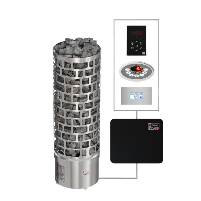 SAWO sauna series tower ARI Round NS 400x400