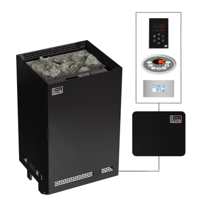 SAWO sauna heaters floor NRNC Black NS 400x400