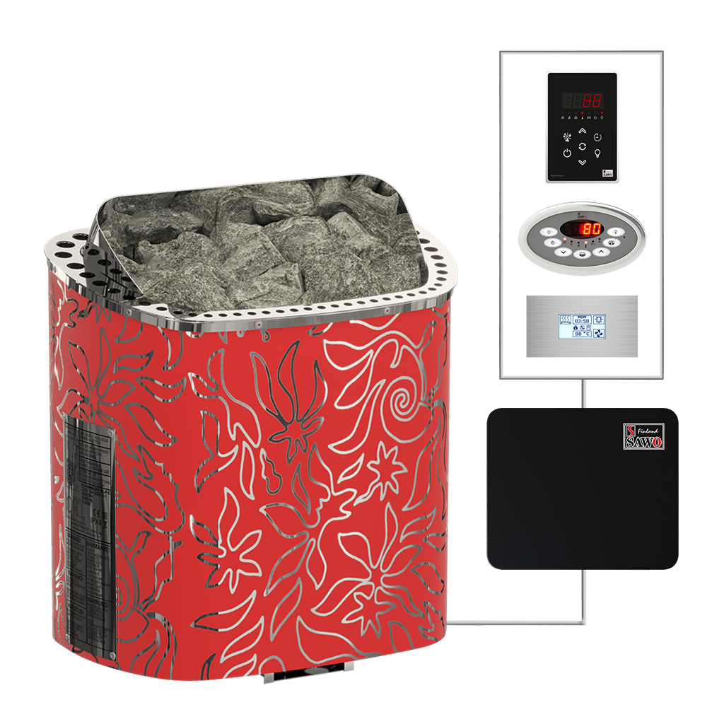 SAWO sauna heaters wall SCA NS Dragonfire Red