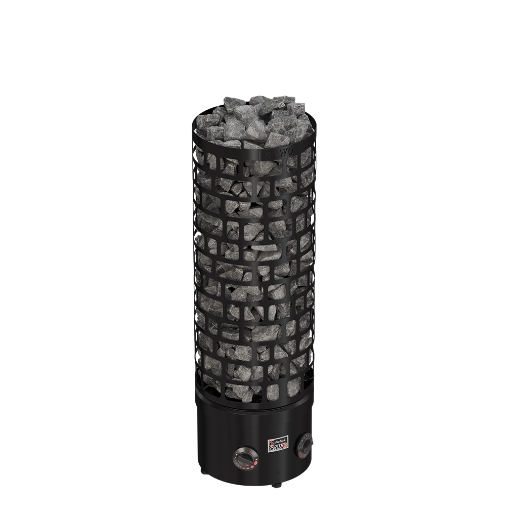 SAWO sauna series tower ARI Round Black NB