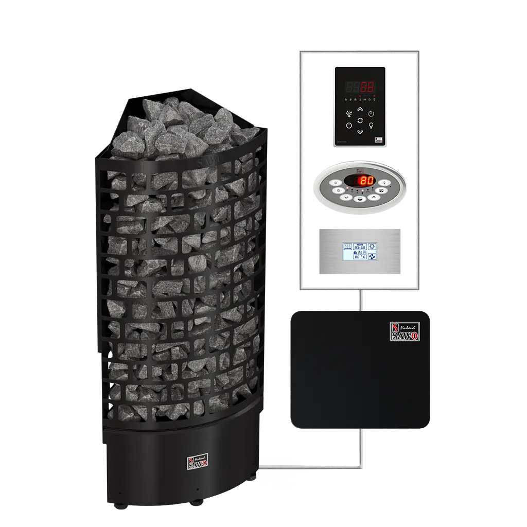 SAWO sauna series tower ARI Corner Black NS