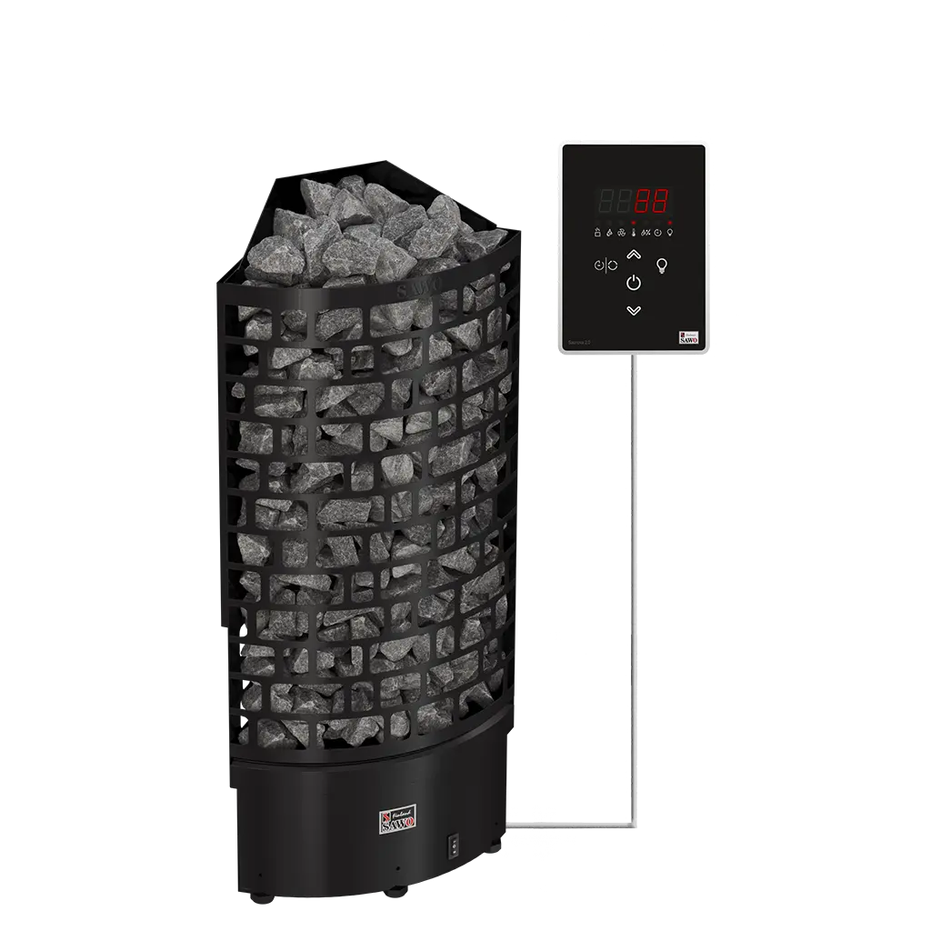 SAWO sauna series tower ARI Corner Black Ni2