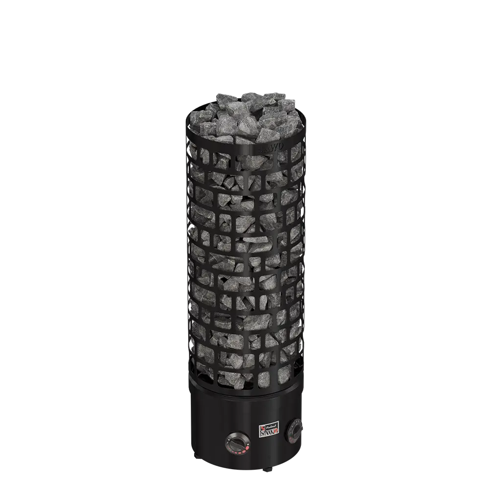 SAWO sauna series tower ARI Round Black NB