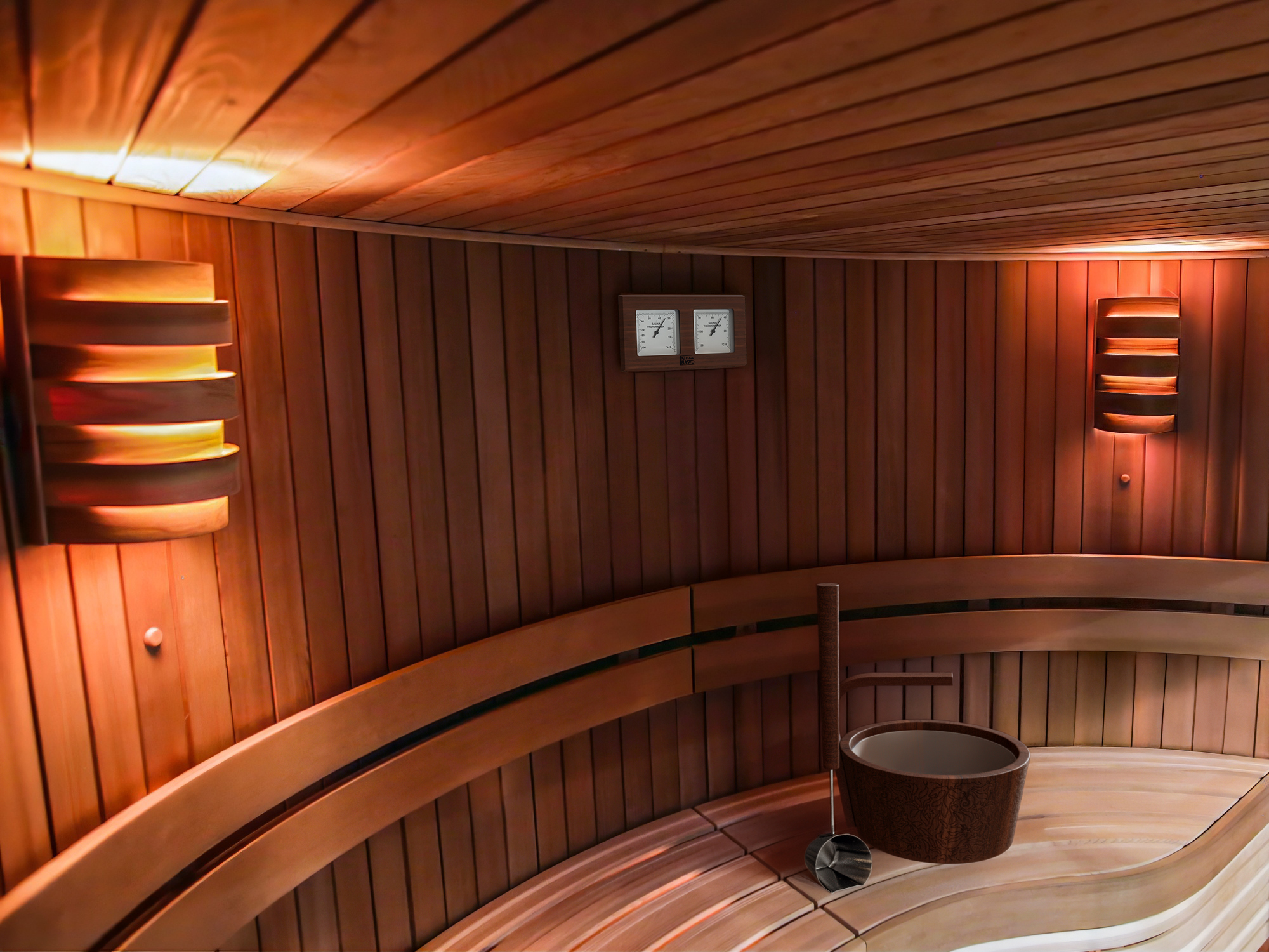 SAWO sauna room with premium wood interior