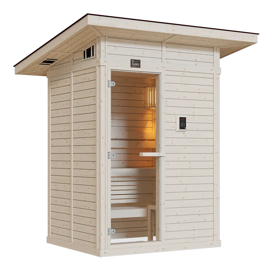 1416LS OutdoorSaunaRoom PerspectiveView