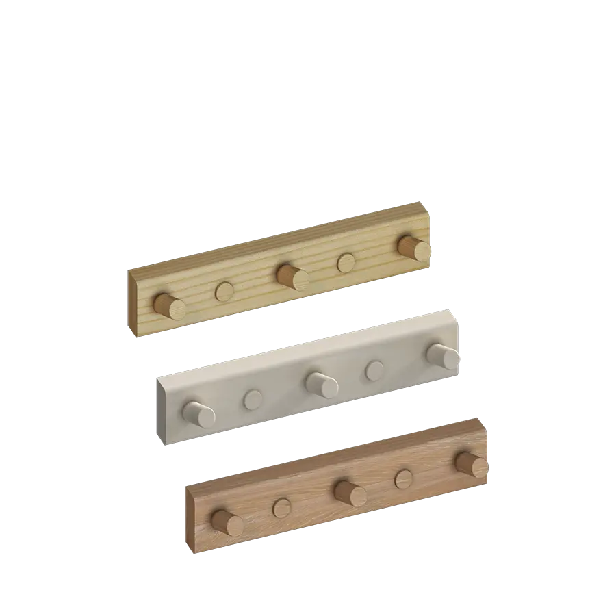 Wooden Hook Rack (3 Hooks)