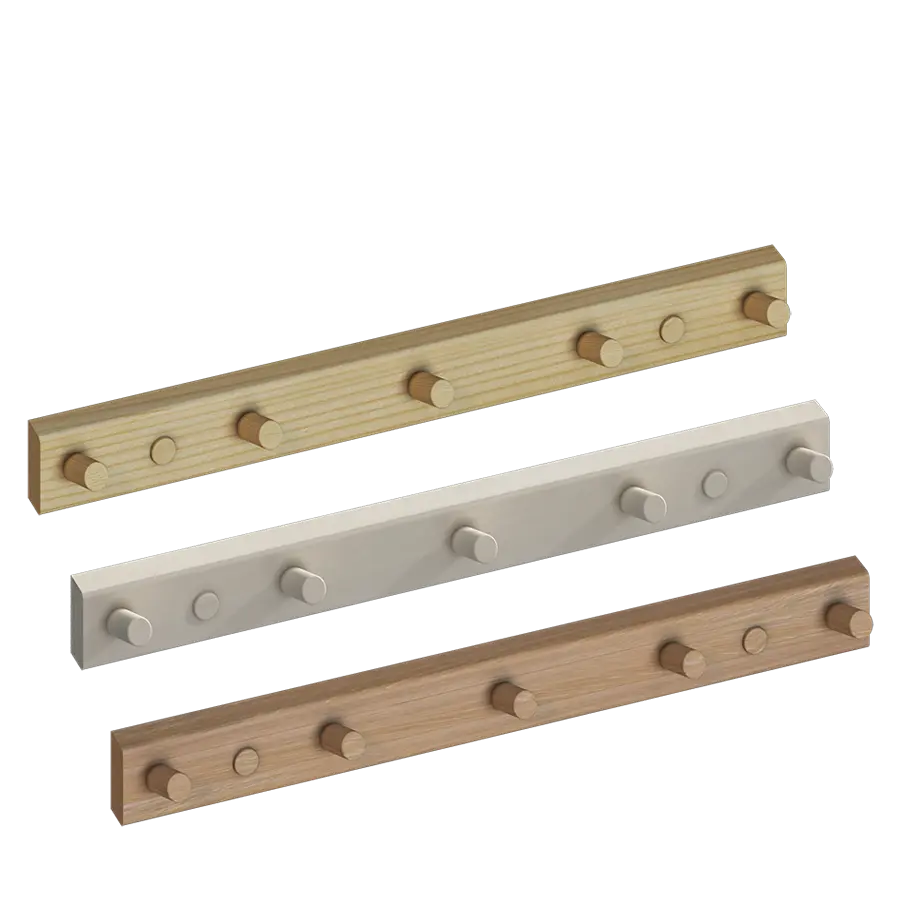 Wooden Hook Rack (6 Hooks)