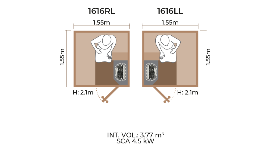 Standard Sauna Room Horizontal Panel 1616RL LL