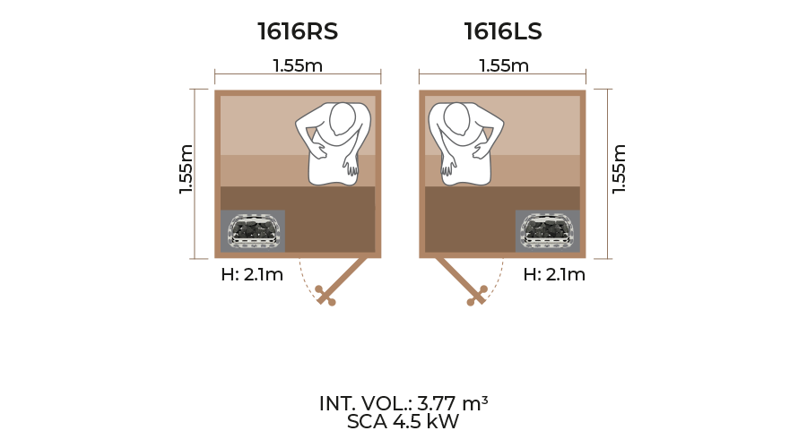 Standard Sauna Room Horizontal Panel 1616RS LS