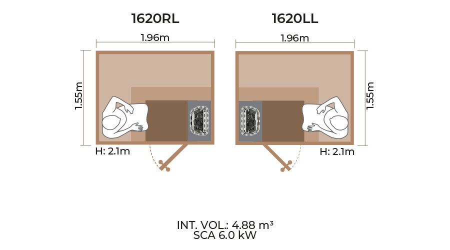 Standard Sauna Room Horizontal Panel 1620RL LL