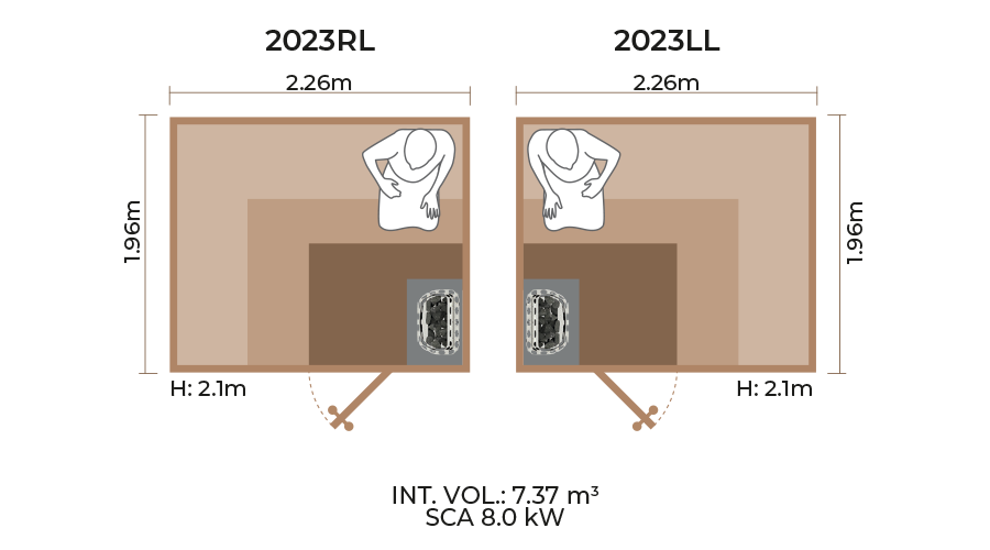 Standard Sauna Room Horizontal Panel 2023RL LL