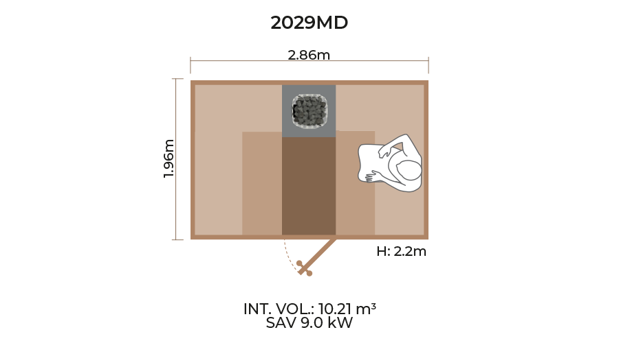 Standard Sauna Room Horizontal Panel 2029MD