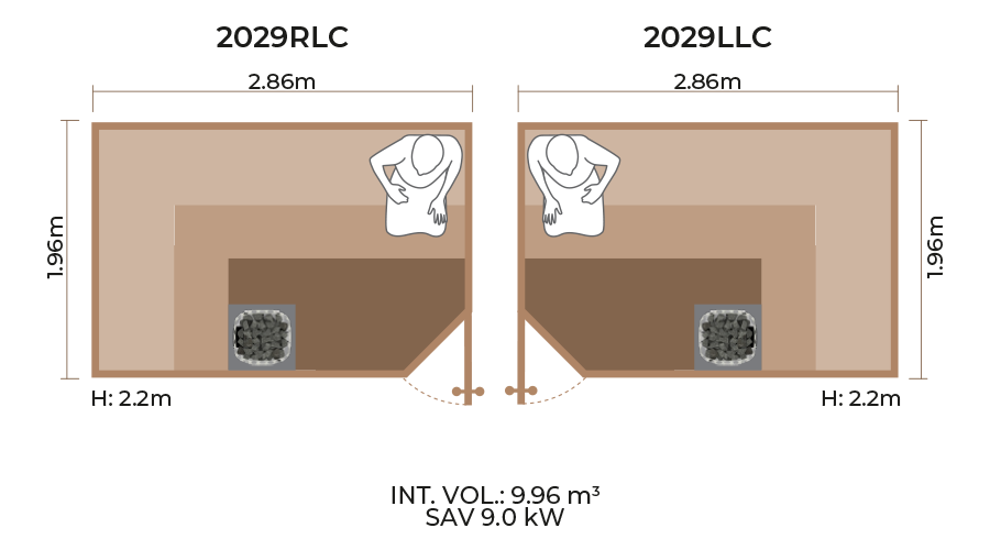 Standard Sauna Room Horizontal Panel 2029RLC LLC