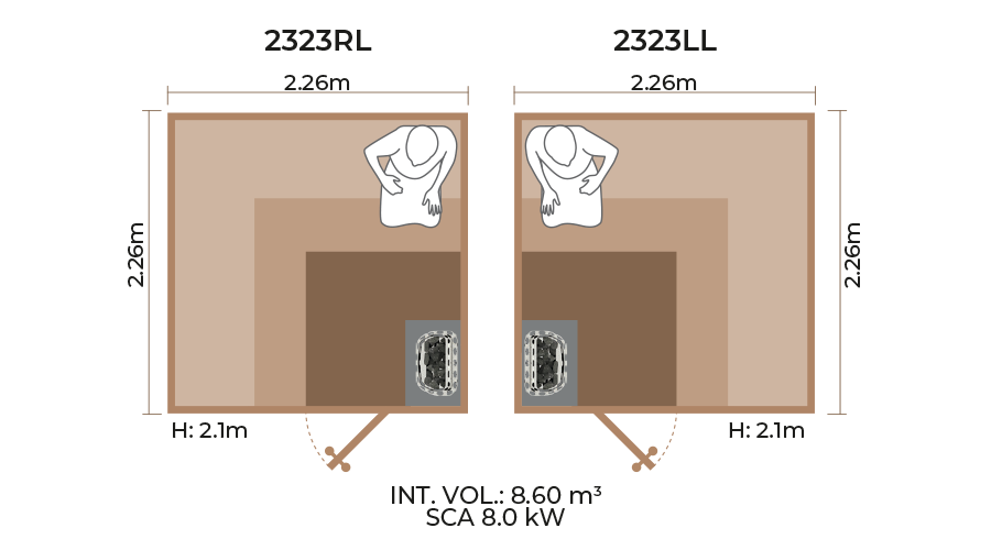 Standard Sauna Room Horizontal Panel 2323RL LL