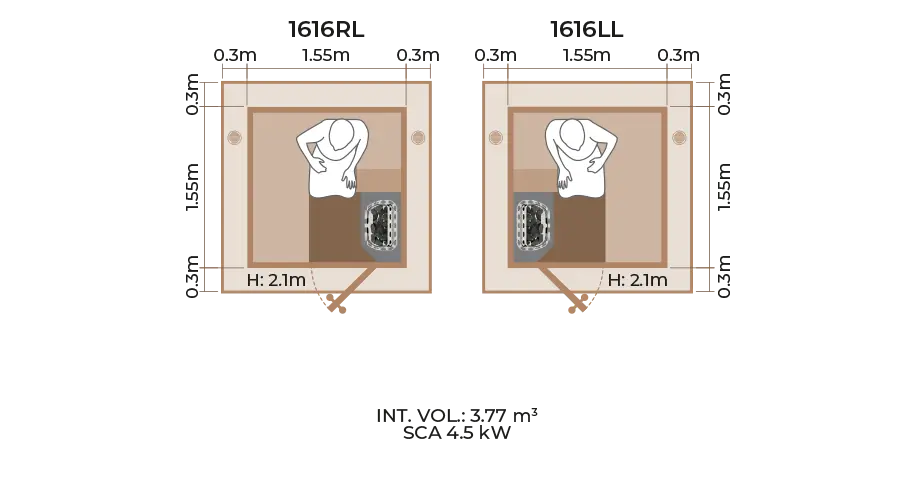 Outdoor Sauna Room Horizontal Panel 1616RL LL