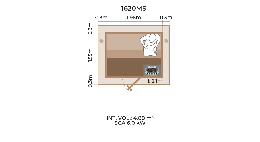 Outdoor Sauna Room Horizontal Panel 1620MS