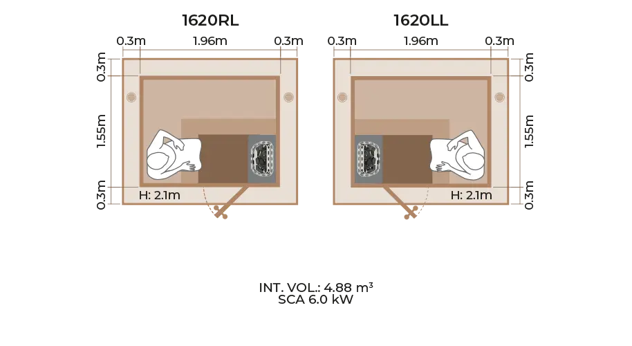 Outdoor Sauna Room Horizontal Panel 1620RL LL