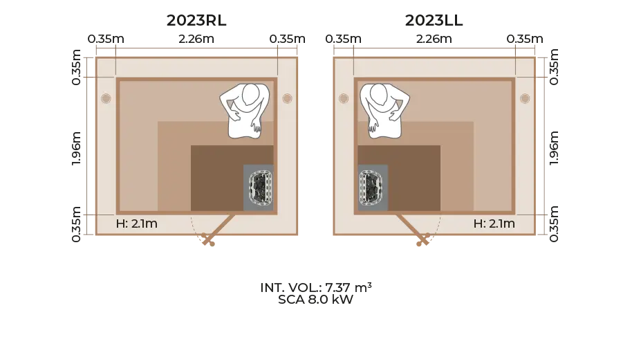 Outdoor Sauna Room Horizontal Panel 2023RL LL