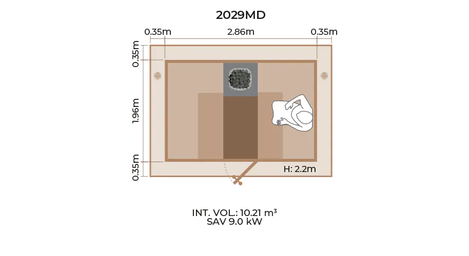 Outdoor Sauna Room Horizontal Panel 2029MD