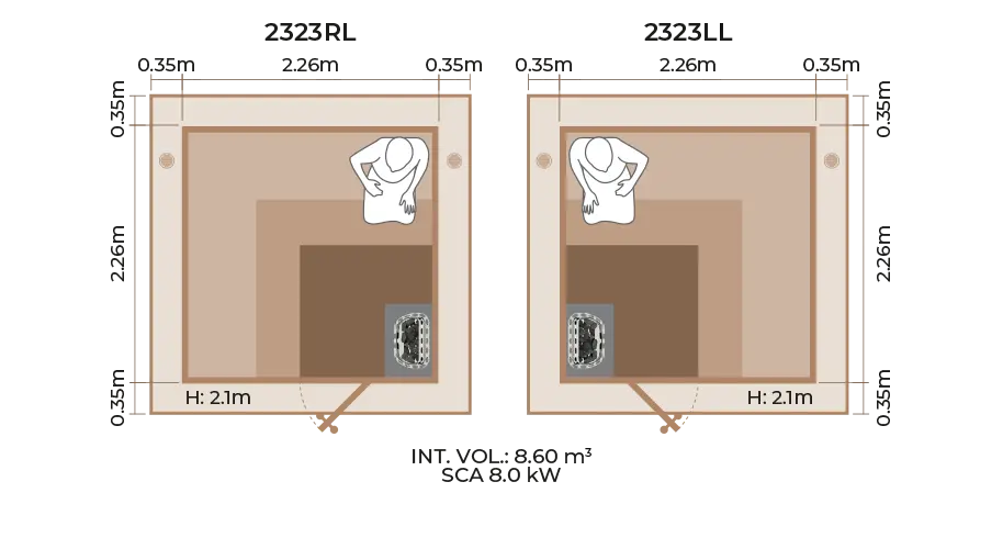 Outdoor Sauna Room Horizontal Panel 2323RL LL