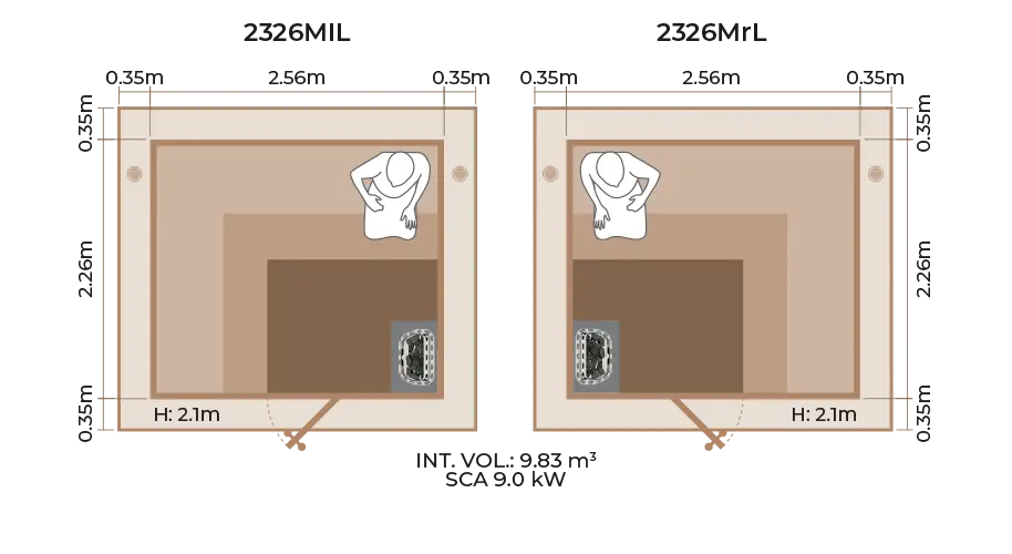 Outdoor Sauna Room Horizontal Panel 2326MlL MrL