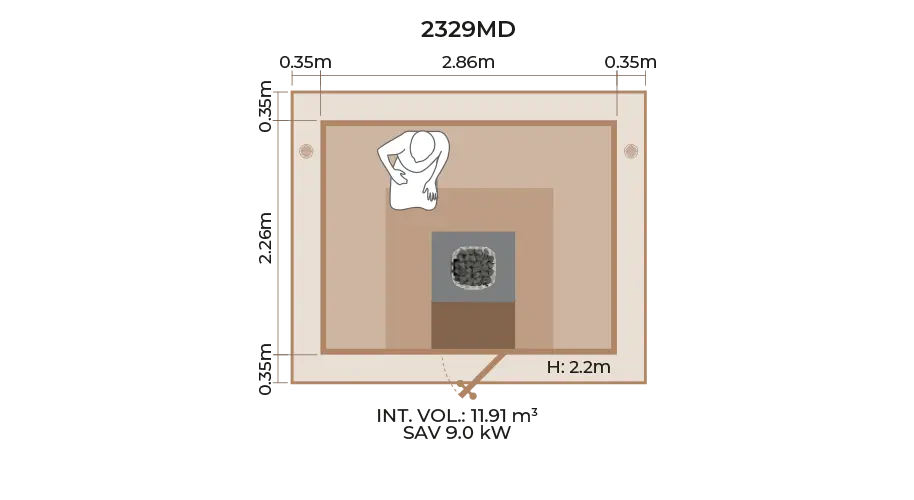Outdoor Sauna Room Horizontal Panel 2329MD