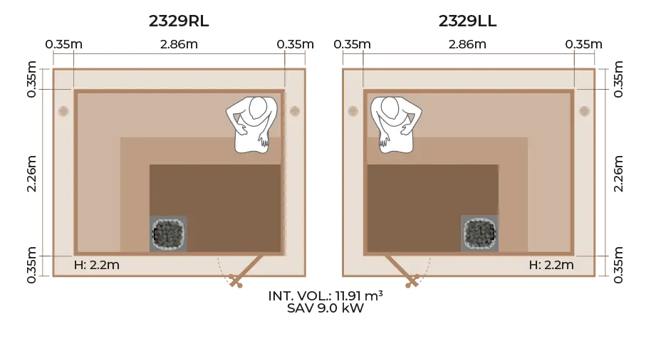 Outdoor Sauna Room Horizontal Panel 2329RL LL