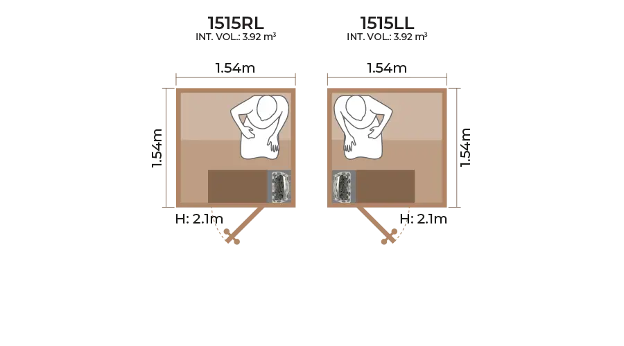 Standard Sauna Room Horizontal Panel 1515RL LL