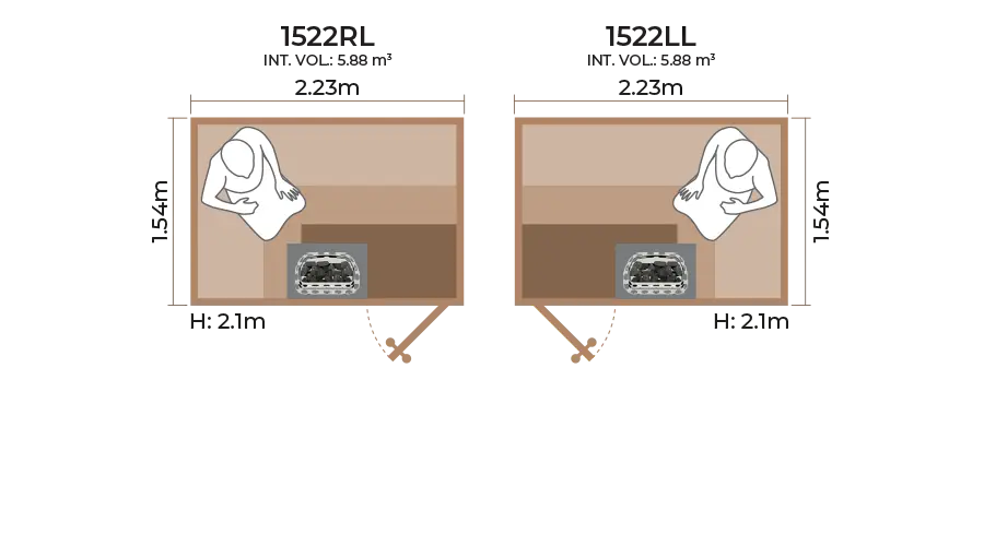 Standard Sauna Room Horizontal Panel 1522RL LL