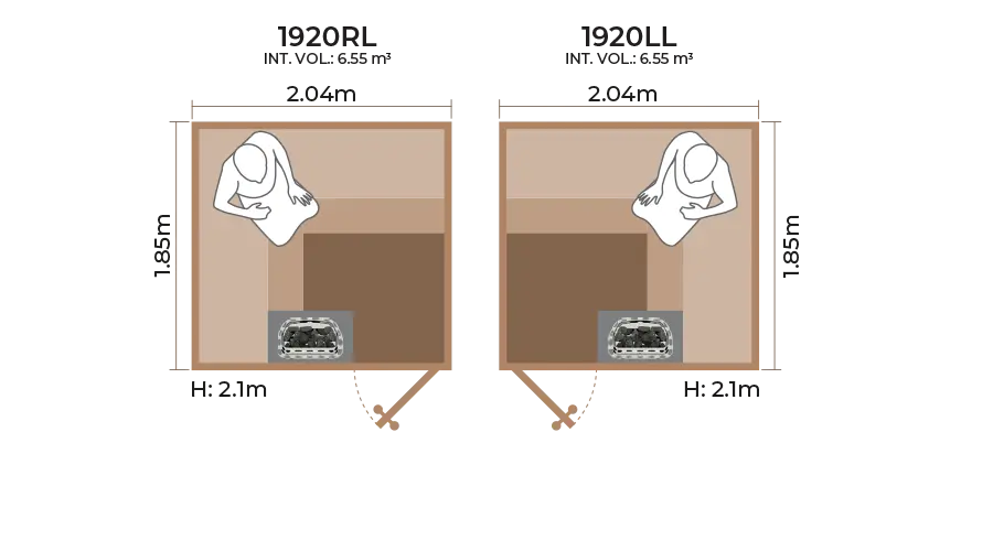 Standard Sauna Room Horizontal Panel 1920RL LL