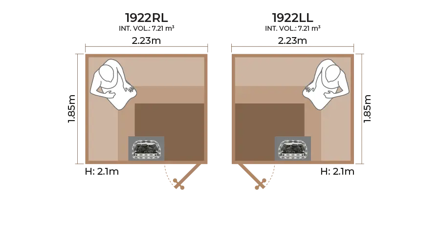 Standard Sauna Room Horizontal Panel 1922RL LL