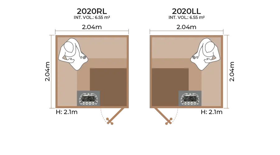 Standard Sauna Room Horizontal Panel 2020RL LL