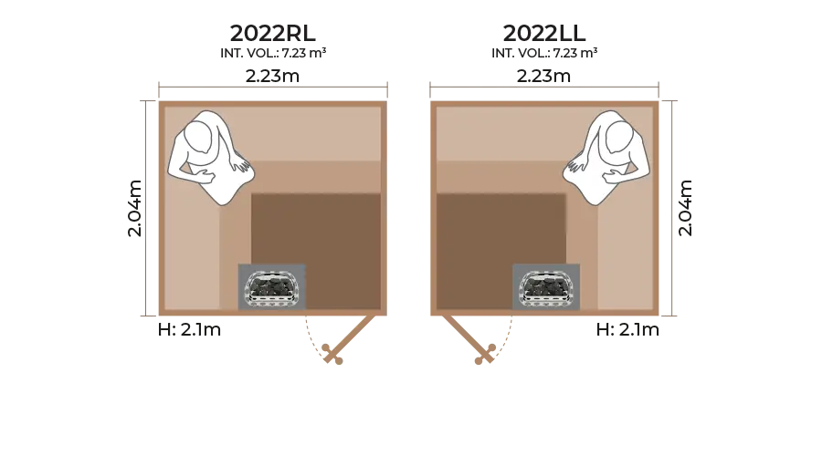 Standard Sauna Room Horizontal Panel 2022RL LL