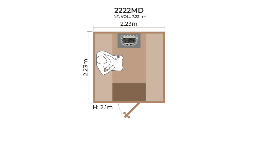 Standard Sauna Room Horizontal Panel 2222MD