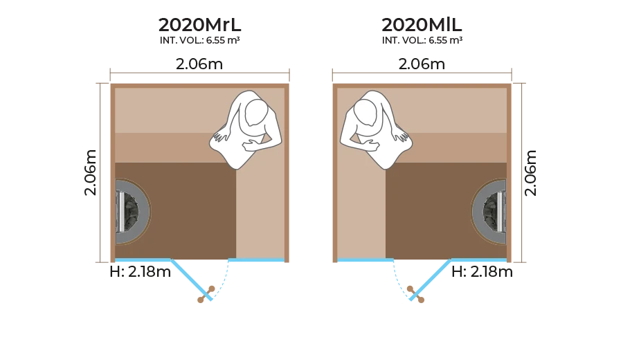 Glass Front Sauna Room Horizontal Panel 2020MrL MlL