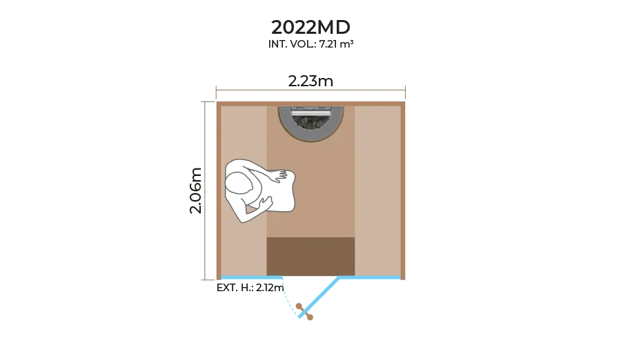 Glass Front Sauna Room Horizontal Panel 2022MD