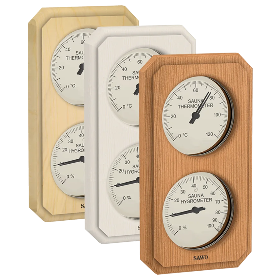 Cut Corner Vertical Rectangle Thermo-Hygrometer