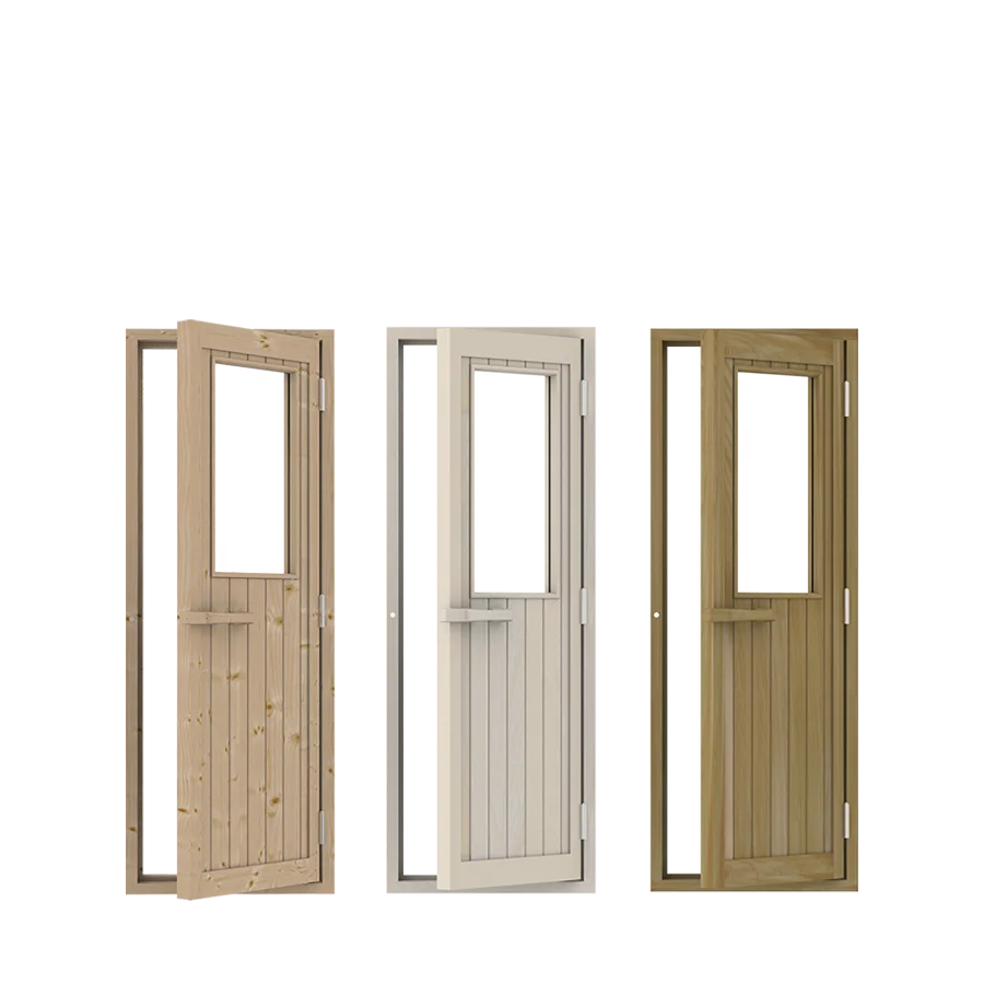Wooden Door with Clear Glass Window