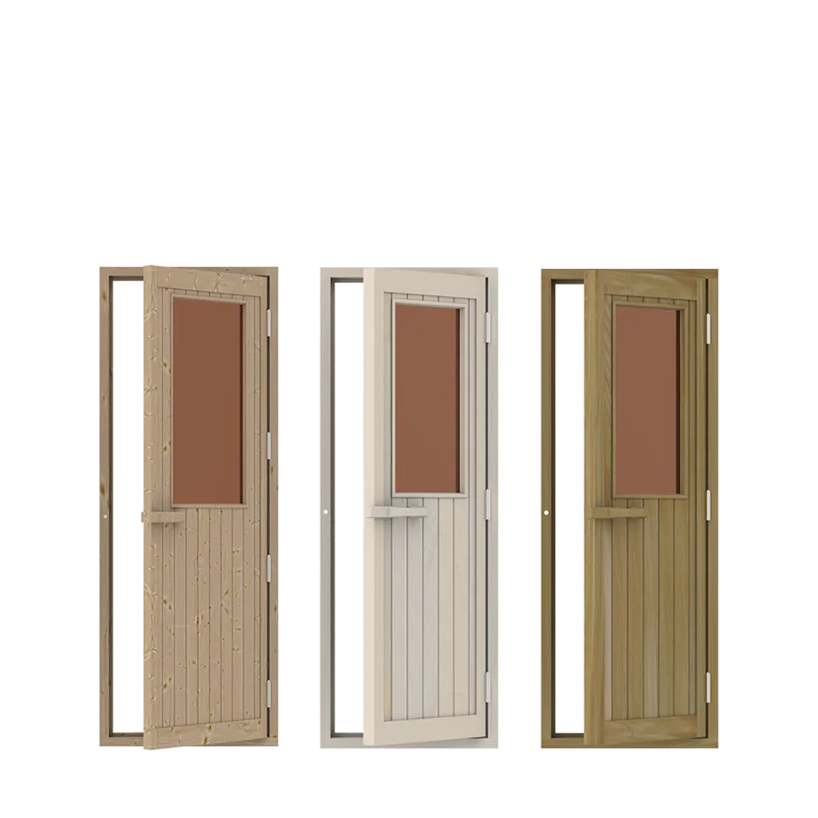 Wooden Door with Bronze Glass Window