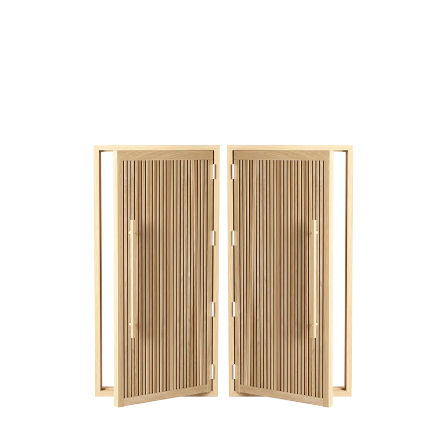 Wooden Stripe Sauna Door Wide