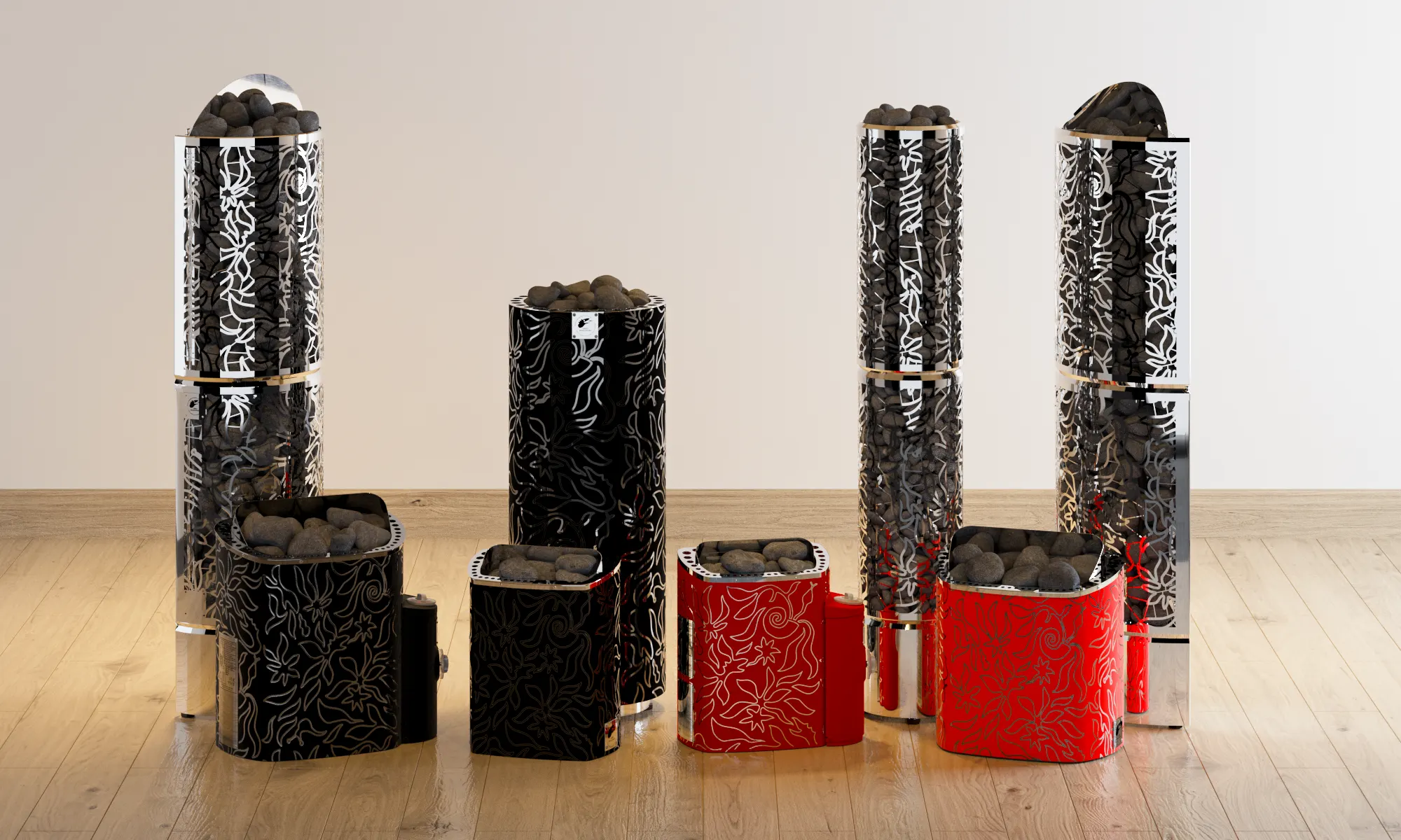 SAWO Dragonfire Sauna Heater Series with artistic design by Stefan Lindfors