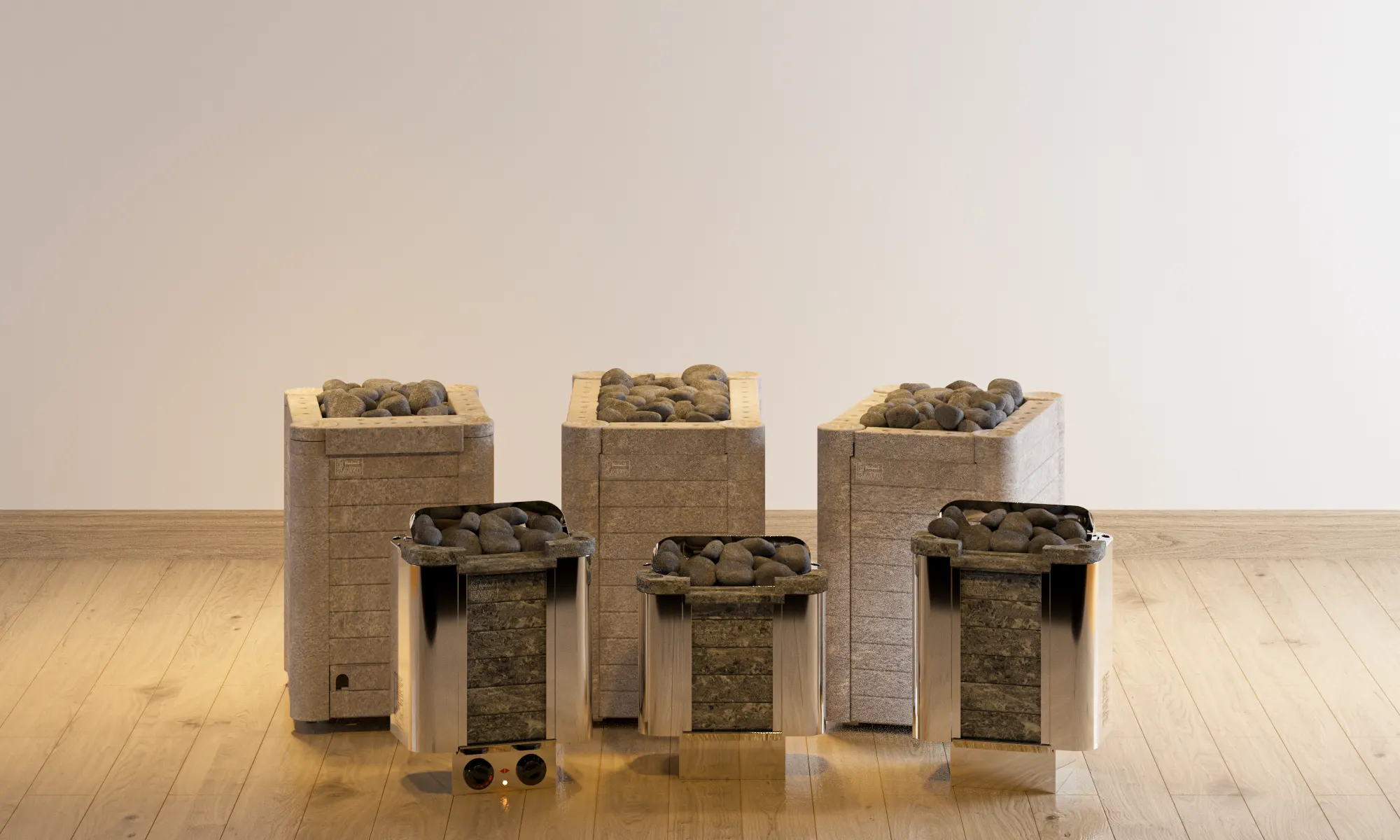 SAWO Stone Sauna Heater Series with stainless steel and soapstone